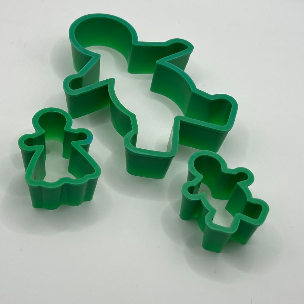 Vintage Green Gingerbread Man Cookie‎ Cutters Set Baking Christmas Kitchen